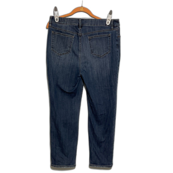 Chico's So Slimming Girlfriend Crop Jeans Dark Wash Size 10 - Picture 4 of 9